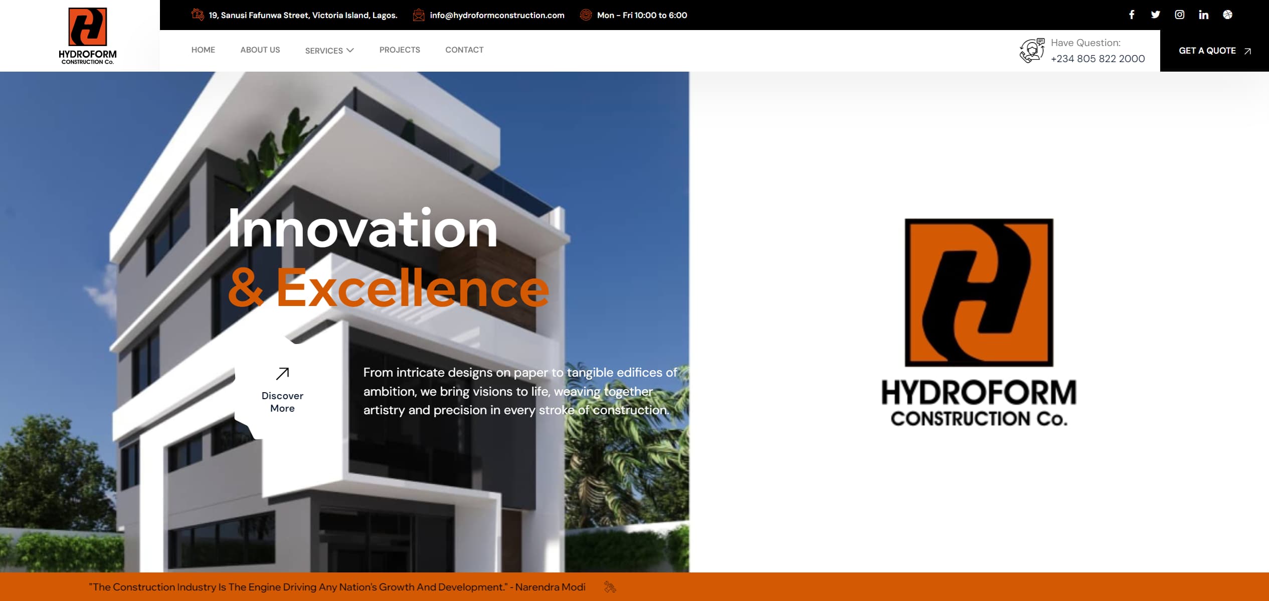 Construction Company Website