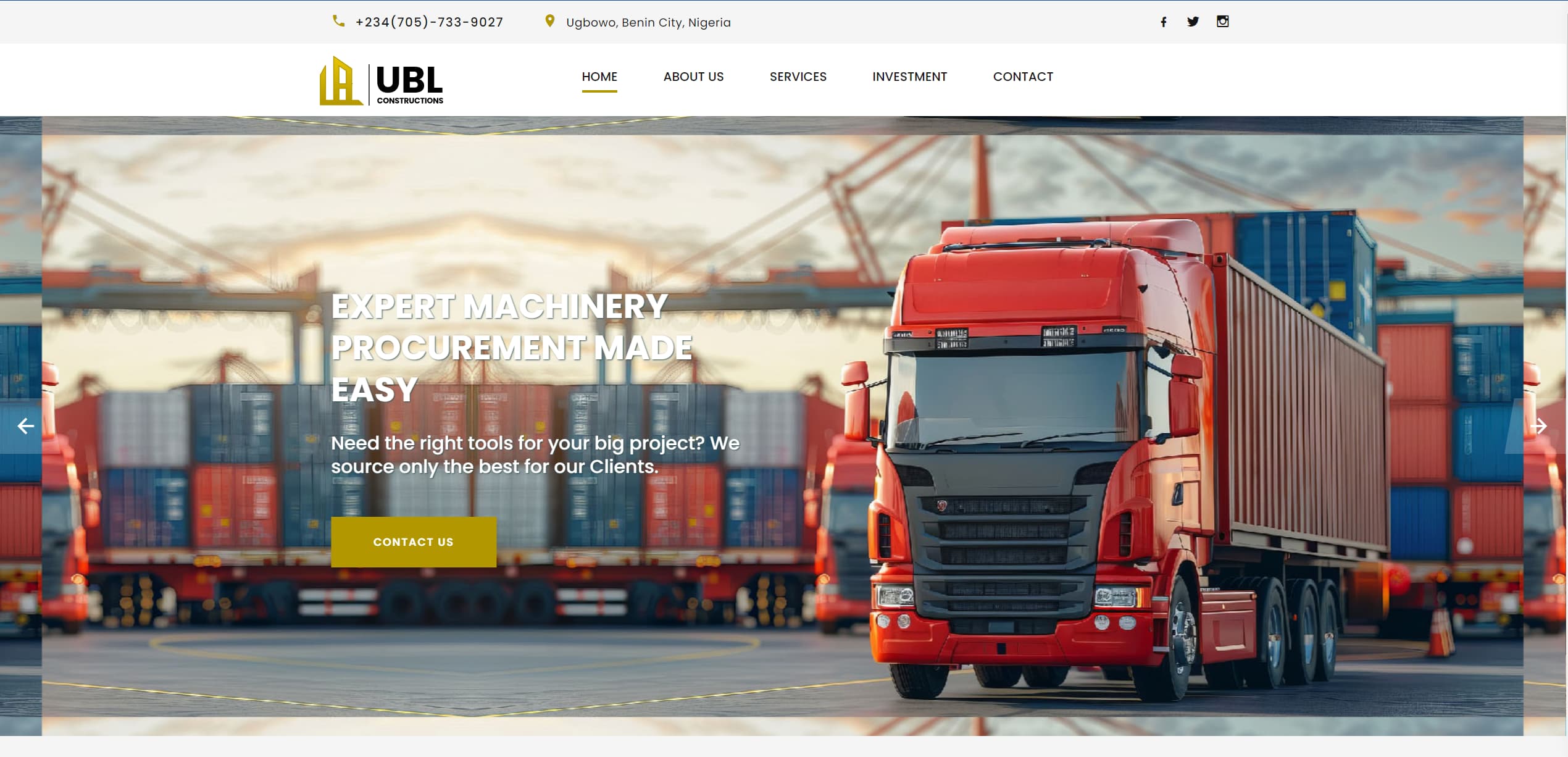 Construction Company Website